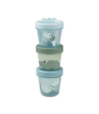 Done by Deer Done by Deer - Baby food container 3-pack Croco Green