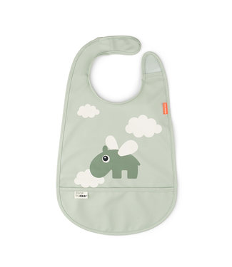 Done by Deer Done by Deer - Bib w/velcro Happy clouds Green