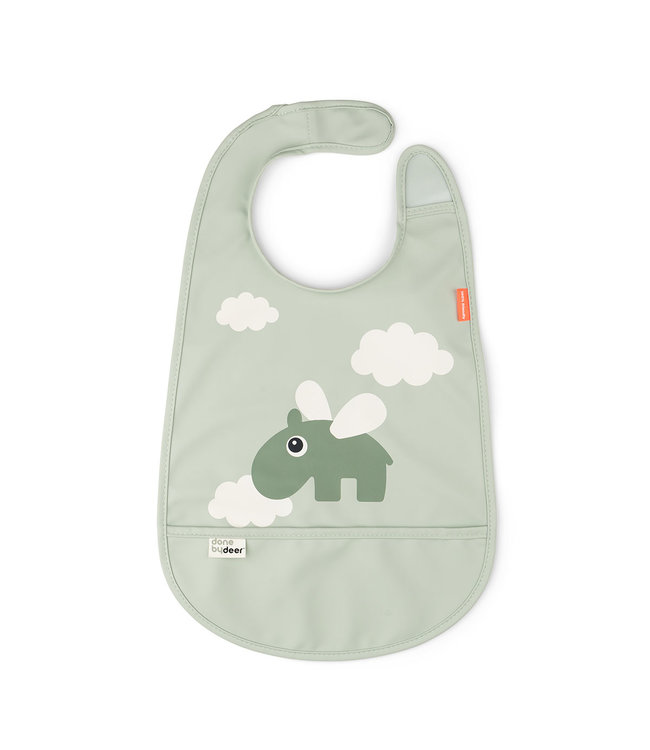 Done by Deer Done by Deer - Bib w/velcro Happy clouds Green