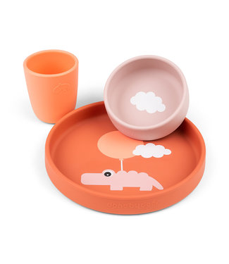 Done by Deer Done by Deer - Silicone dinner set Happy clouds Papaya