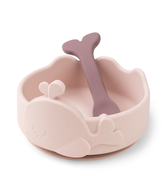 Done by Deer Done by Deer - Silicone Stick&Stay bowl & baby spoon Wally Powder