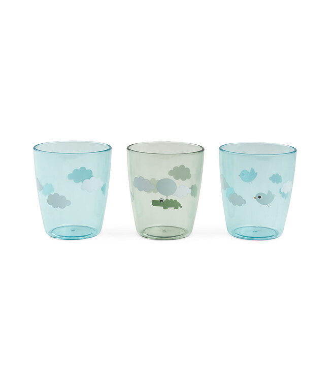 Done by Deer Done by Deer - Yummy mini glass 3 pcs Happy clouds Green