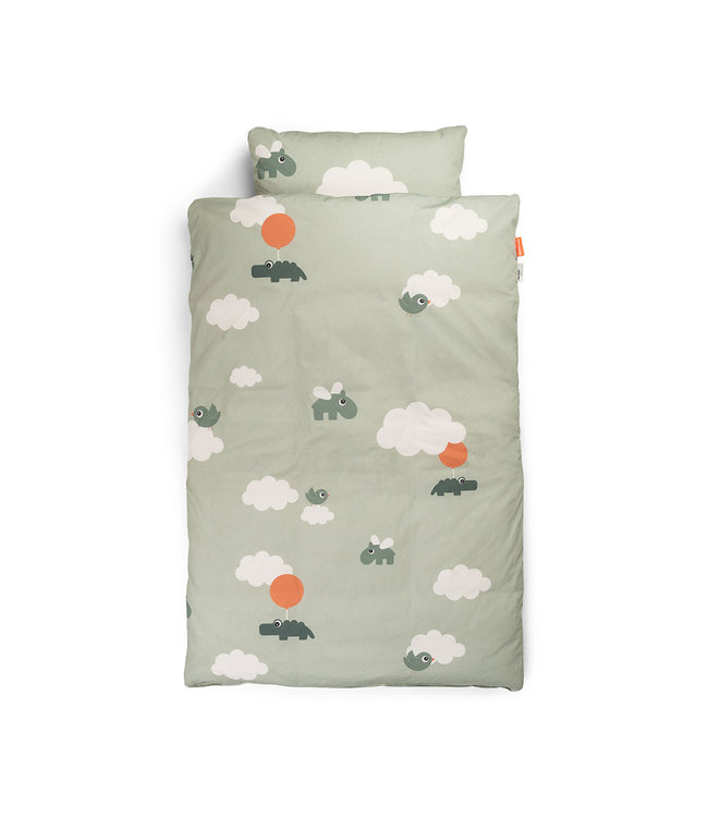 Done by Deer Done by Deer - Bedlinen junior INT GOTS Happy clouds Green