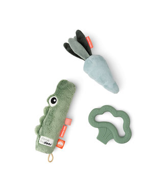 Done by Deer Done by Deer - Tiny activity toy set 3 pcs Croco Green