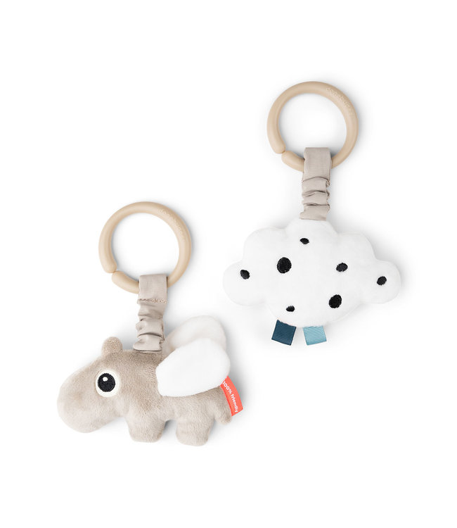 Done by Deer Done by Deer - Hanging activity toy 2 pcs Happy clouds Sand