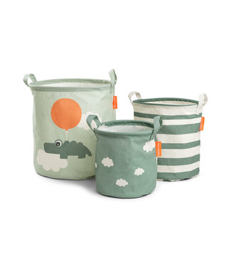 Done by Deer Done by Deer - Storage basket set 3 pcs Happy clouds Green