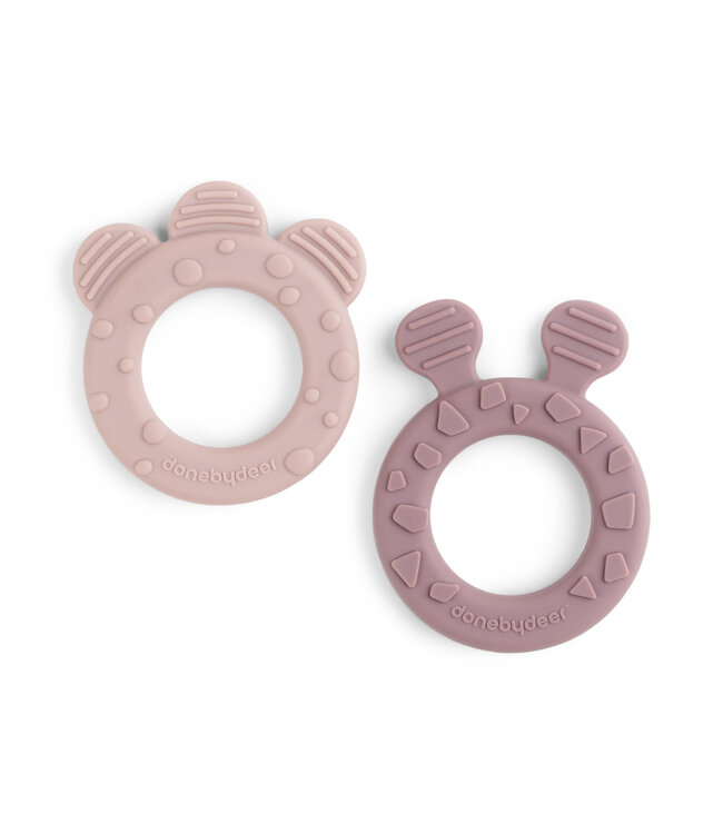 Done by Deer Done by Deer - Teether 2-pack Deer friends Powder