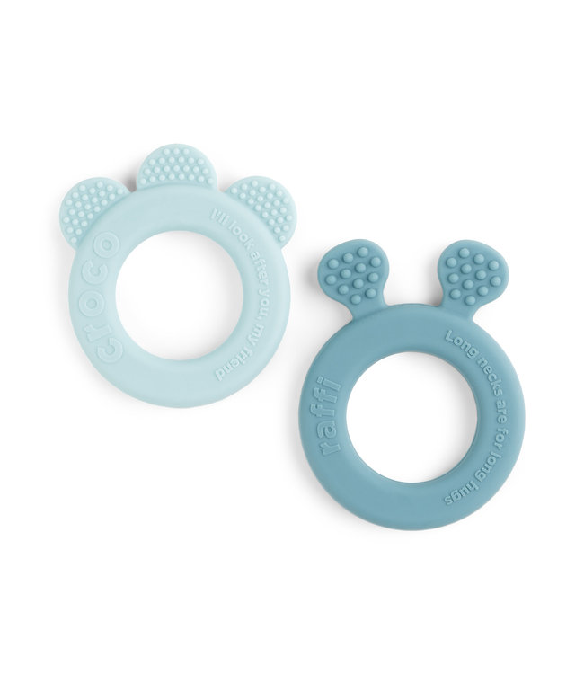Done by Deer Done by Deer - Teether 2-pack Deer friends Blue