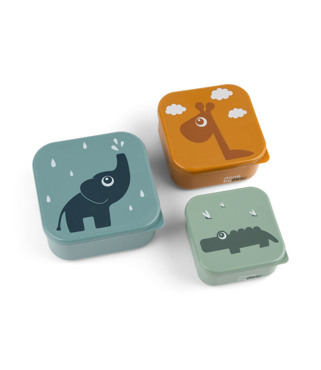 Done by Deer Done by Deer - Snack box set 3 pcs Deer friends Blue Mix