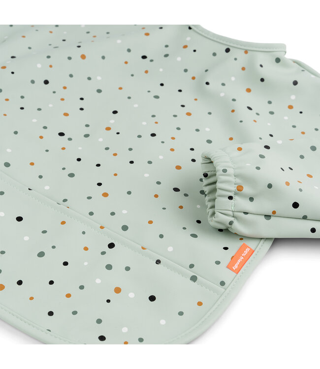 Done by Deer Done by Deer - Sleeved pocket bib Happy dots Green