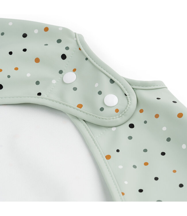 Done by Deer Done by Deer - Sleeved pocket bib Happy dots Green