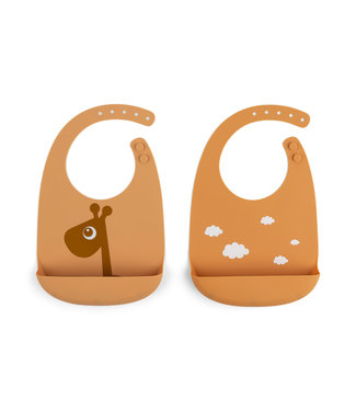 Done by Deer Done by Deer - Silicone bib 2-pack Raffi Mustard