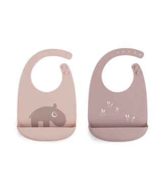 Done by Deer Done by Deer - Silicone bib 2-pack Ozzo Powder