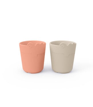 Done by Deer Done by Deer - Kiddish mini mug 2-pack Croco Sand/Coral