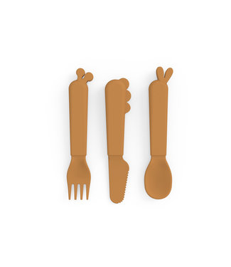 Done by Deer Done by Deer - Kiddish cutlery set Deer friends Mustard
