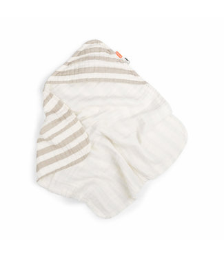 Done by Deer Done by Deer - Hooded towel GOTS Stripes Sand
