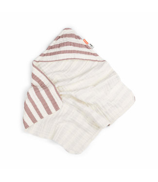 Done by Deer Done by Deer - Hooded towel GOTS Stripes Powder