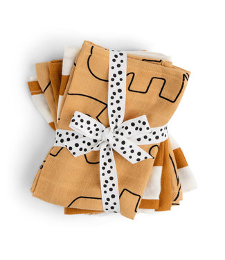 Done by Deer Done by Deer - Cloth wipes 5-pack GOTS Deer friends Mustard