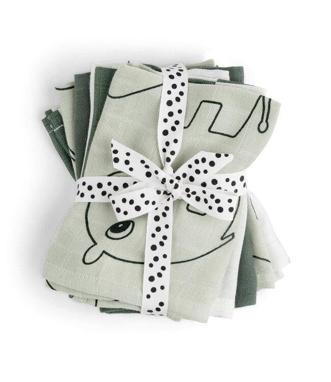 Done by Deer Done by Deer - Cloth wipes 5-pack GOTS Deer friends Green