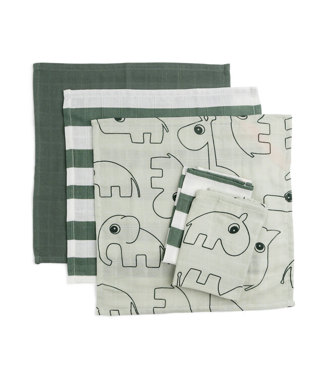 Done by Deer Done by Deer - Cloth wipes 5-pack GOTS Deer friends Green