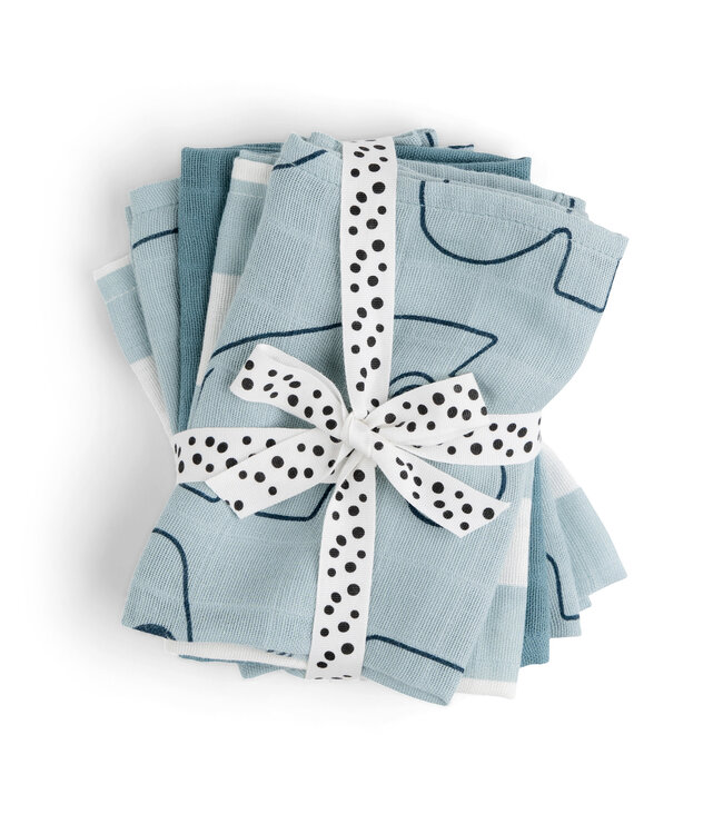 Done by Deer Done by Deer - Cloth wipes 5-pack GOTS Deer friends Blue