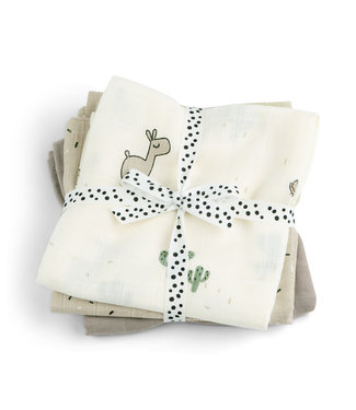 Done by Deer Done by Deer - Burp cloth 3-pack GOTS Lalee Sand