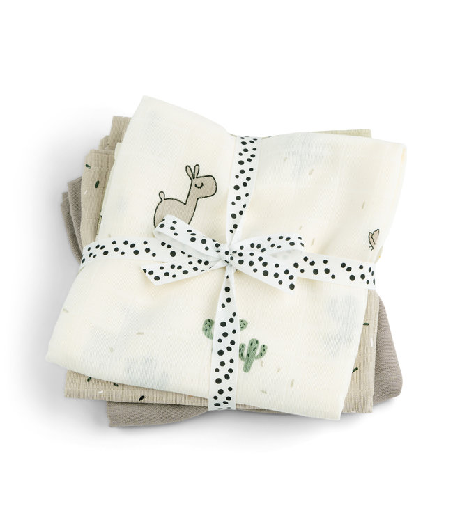 Done by Deer Done by Deer - Burp cloth 3-pack GOTS Lalee Sand