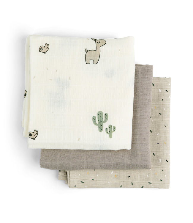 Done by Deer Done by Deer - Burp cloth 3-pack GOTS Lalee Sand