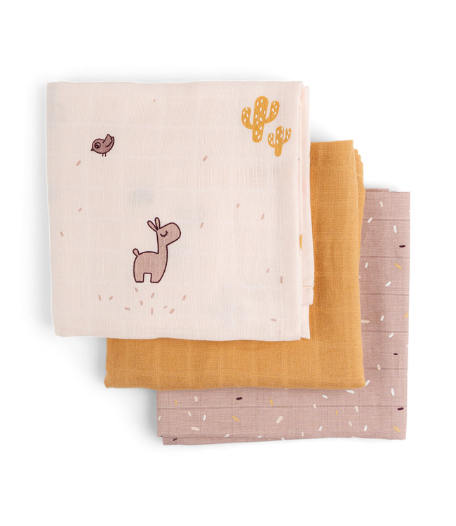 Done by Deer Done by Deer - Burp cloth 3-pack GOTS Lalee Powder