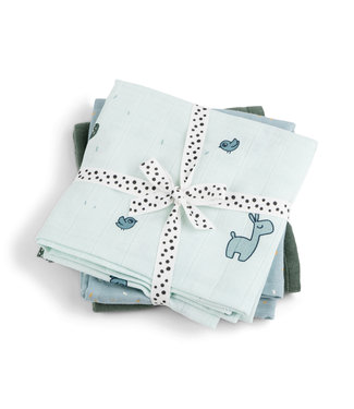 Done by Deer Done by Deer - Burp cloth 3-pack GOTS Lalee Blue