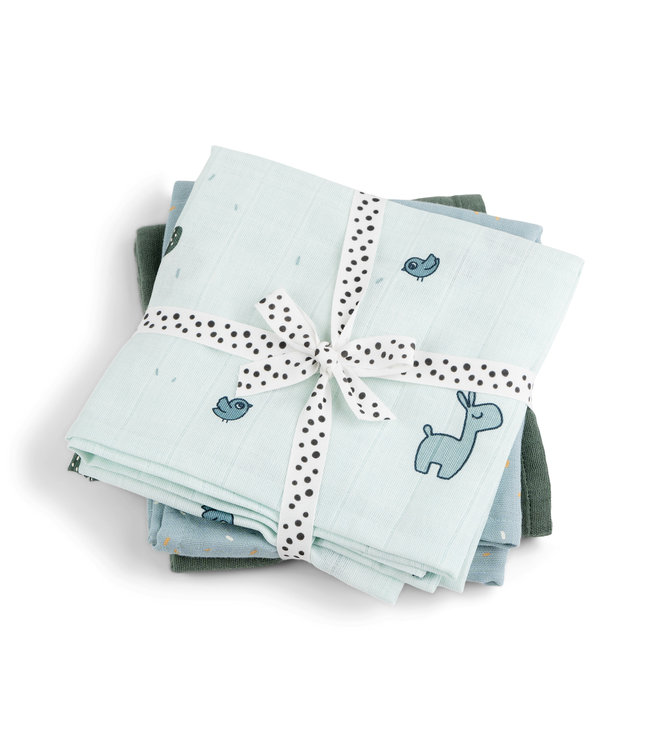 Done by Deer Done by Deer - Burp cloth 3-pack GOTS Lalee Blue