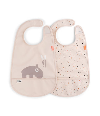 Done by Deer Done by Deer - Bib w/velcro 2-pack Ozzo Powder