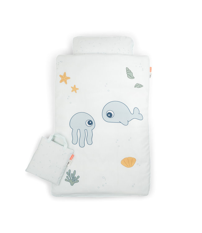 Done by Deer Done by Deer - Bedlinen baby INT/DK GOTS Jelly & Wally Blue