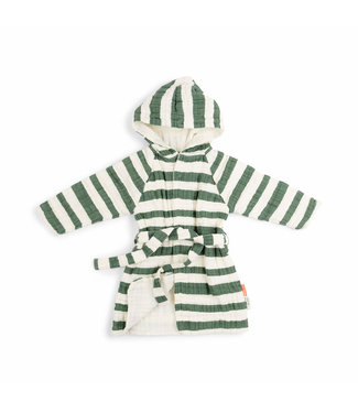 Done by Deer Done by Deer - Bathrobe GOTS Stripes Green 1-2Y