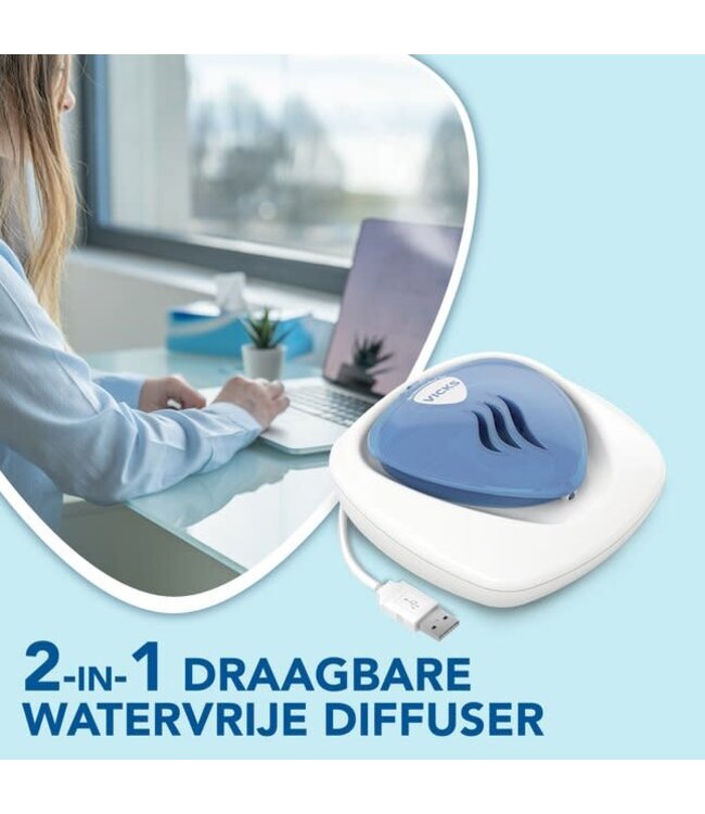 Vicks Vicks - Waterless Portable Diffuser Mentol - USB