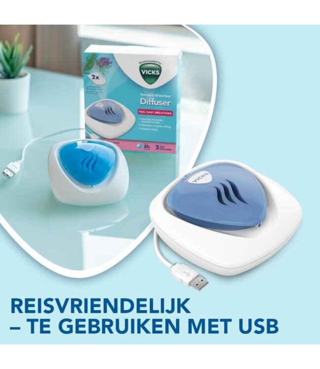 Vicks Vicks - Waterless Portable Diffuser Rozemarijn en Lavendel - USB