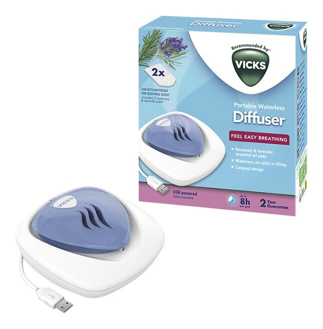 Vicks - Waterless Portable Diffuser Rozemarijn en Lavendel - USB - Orsetto