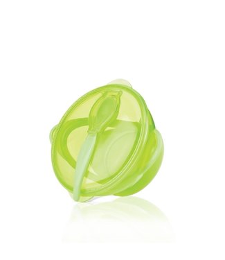 Nuby Nuby - Kom met zuigring met lepel en deksel - Groen - 360ml - 6m+