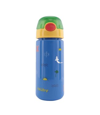 Nuby Nuby - Drinkbeker met zacht rietje en surfdesign - Blauw Surfdesign - 540ml - 4j+