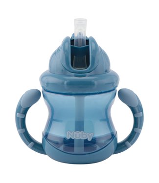 Nuby Nuby - Flip-it antilekbeker met handvaten - 240ml - Blauw