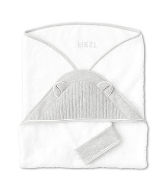 First First - Bath Cape Arne Teddy Ears Essentials Grey