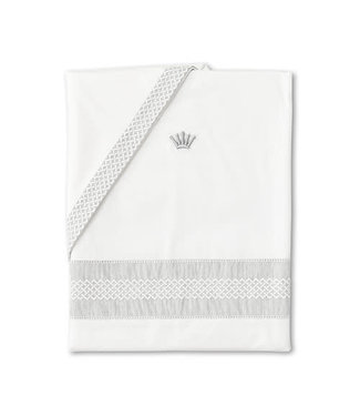 First First - duvet cover for bed ROSI CRYSTAL GREY - white-grey