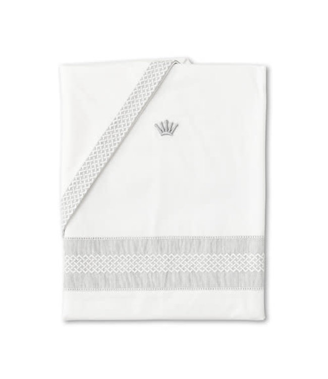 First First - duvet cover for bed ROSI CRYSTAL GREY - white-grey