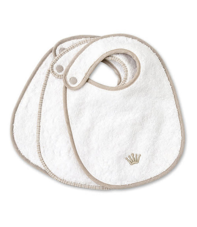 First First - Bib Set Of 3 Ethnic White