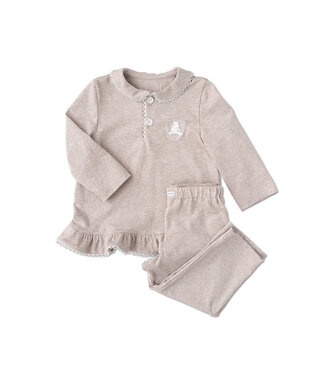 Teddies & Stories Teddies & Stories - Marie Girls Long Set Pyjama Uni Jersey - Beige