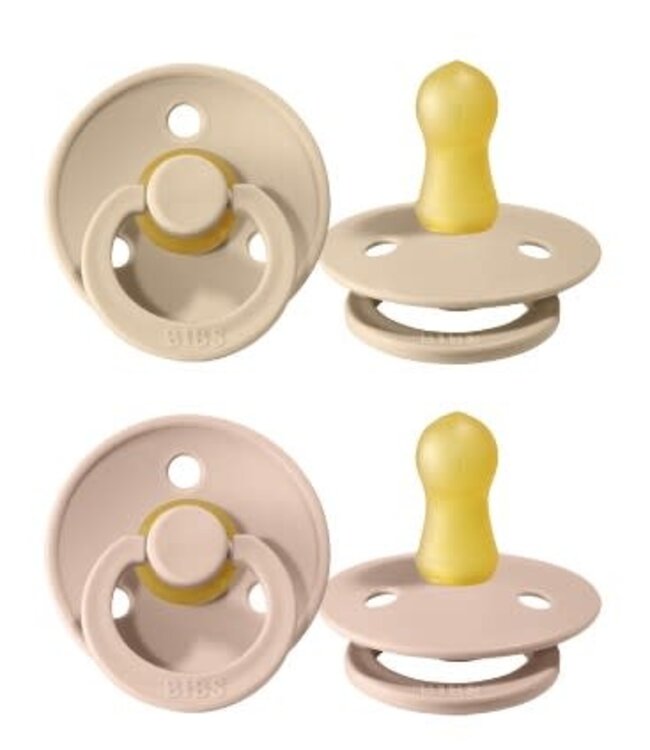 Bibs Bibs - Fopspeen Natuurrubber - Blister Vanilla / Blush - T2