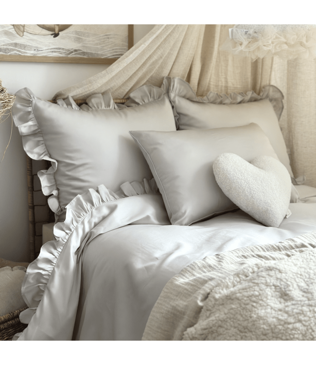 Cotton & Sweets Cotton & Sweets - Margaret Adult bed linen set Light grey 160x200