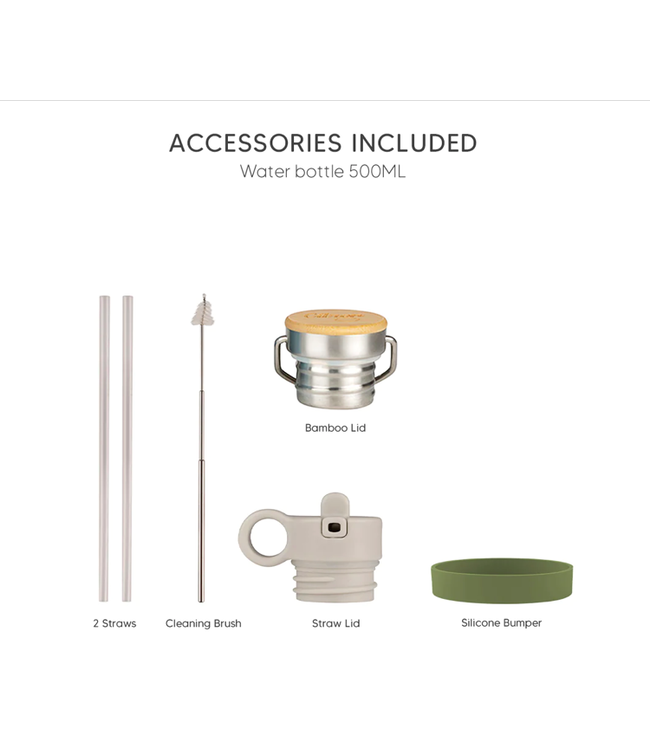 Citron Citron - 500ml Water Bottle  - Green/White