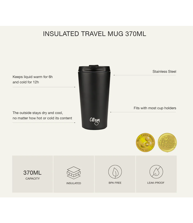 Citron Citron -  370ml Travel Mug - Yellow