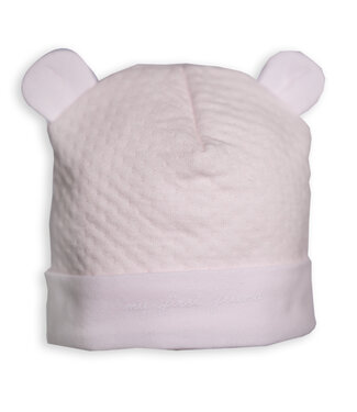 First First - U bonnet LONDON teddy ears - Blush Pink